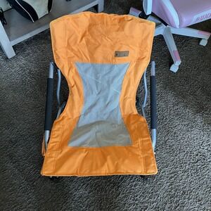 Nice C Low Beach Chair Folding Portable Camping Orange Mesh w/ Carry Bag Outdoor